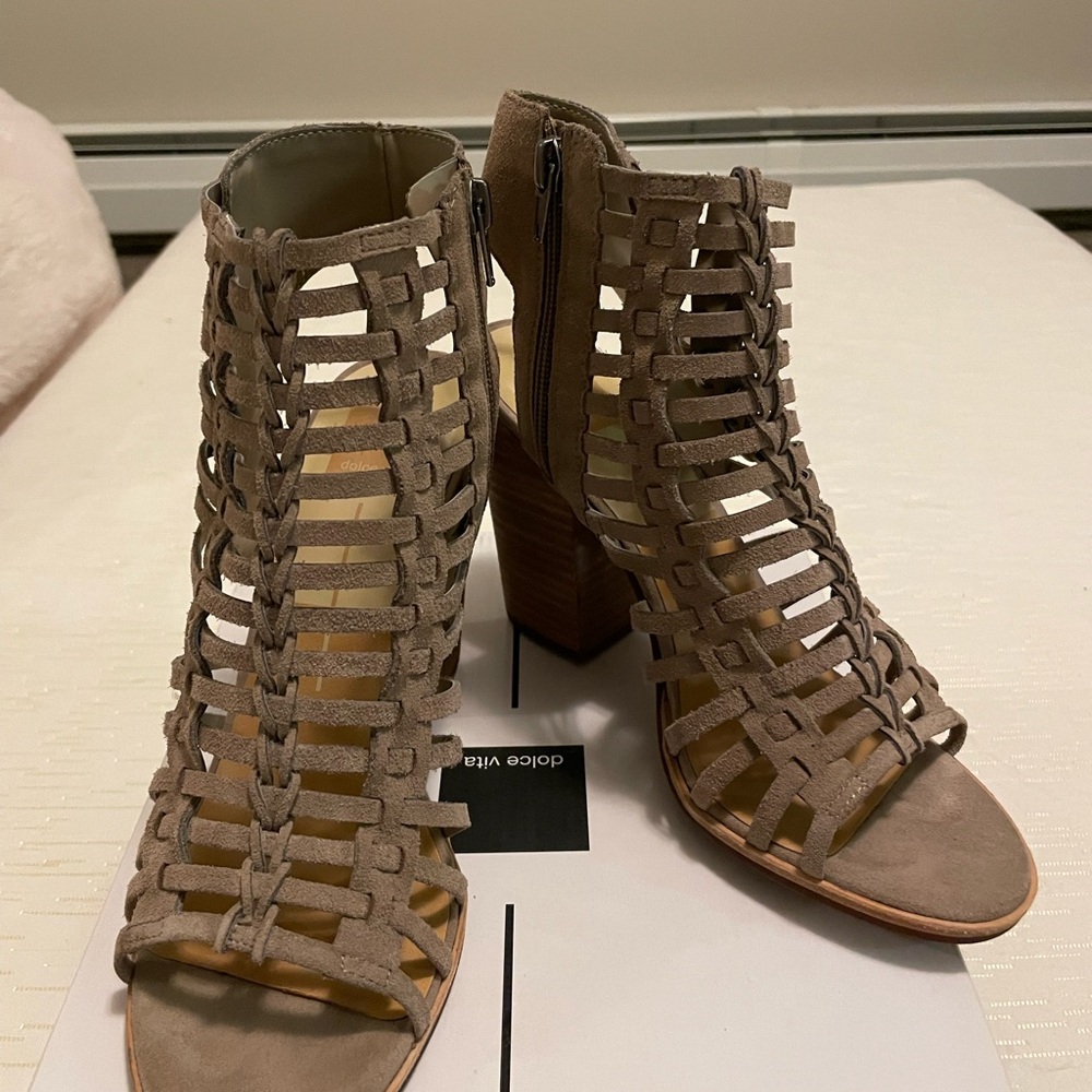 Dolce Vita Taupe Heeled Boots